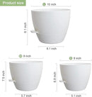 10/9/8 inch Medium Self Watering Pots, Plant Pots with Mesh Drainage Holes for Indoor Outdoor Garden Plants, Flower Pots with Removable Reservoir, Set of 3 Plastic Planters, White by CozyNest Decor