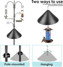 Deluxe Bird Feeding Station Kit - Wild Bird Feeder Hanging Pole With Multi Feeder, Suet Cage, Planter Hanger, and Squirrel Guard Baffle for Attracting Birds by GreenHaven Gardens