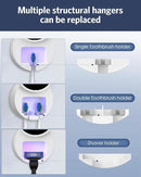 Upgraded UV Toothbrush Cleaner Holder Wall Mounted, Temracha Razor Electric Toothbrush Holder for Bathroom, LED Smart Screen, with Auto-Inductive Cover, Cleaning and 60-Degree Drying, for Home, Travel by CozyNest Decor