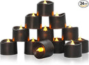 JOSU Flameless Candles Halloween Decorations, 24PCS Tea Lights Candles Battery Operated, Realistic Votive Tealights with Warm Light for Christmas Decors Outdoor(Black) by GreenHaven Gardens