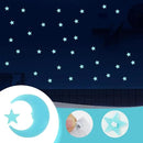 100 Stars and 1 Moon Glow in The Dark Luminous Fluorescent 3D Plastic Glow Stars Moon for Ceiling, Glowing Wall Stickers Create a Realistic Starry Sky, Room Decorations (Blue) by CozyNest Decor
