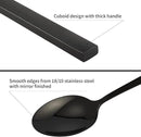 Stainless Steel Flatware Set Hand Forged 18/10 Silverware Set Mirror Black Cutlery Set with Cuboid Handle Matte Finished 20 Pieces Home Event Use Wedding Housewarming Gift Service for 4 by CozyNest Decor