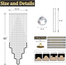 D32 x H79'' Modern Crystal Raindrop Gold Chandelier Lighting for Entrance, Stairs, Doorway, Crystal Ornament Chandelier Can be Used on Slopin by CozyNest Decor