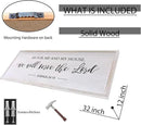 As for Me and My House We Will Serve the Lord Wall Decor - 32" x 12" Large Rustic Family Living Room Wood Framed Home Sign Joshua 24 15 Christian Bible Verse Plaque Hanging Wall Art(White) by CozyNest Decor