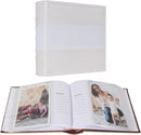 RECUTMS Photo Album 4x6 with Writing Space 100 Photos Photo Book, Leather Cover Picture Album with Memo Areas for Wedding Anniversary Family Baby Couple Valentines Graduation Travel (White) by TinyTreasures Baby Boutique