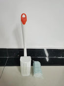 JEHONN Disposable Toilet Bowl Cleaner Wand with 40 Cleaner Refills, Wall Mounted Long Handle Compact Bathroom Scrub Brush Holder Set for Sink Bathtub Wash Basin Mop Pool (Orange) by CozyNest Decor