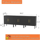 LYNSOM TV Stand for 85 Inch TV, Media Entertainment Center Console Table, 3 Cabinets, TV Console Table with Storage Cabinet for Bedroom, Living Room, Entertainment Room (Black) by CozyNest Decor