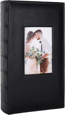 Photo Album 4x6 for 300 Photos Pictures PU Leather Cover Black Inner Page for Wedding Albums Family Photo Book Baby Anniversary Pocket Vacation Birthday Christmas Photo Albums Gift (Black) by TinyTreasures Baby Boutique
