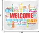 TOMPOP Tapestry World Welcome Word Cloud in Different Languages Conceptual Multilingual Home Decor Wall Hanging for Living Room Bedroom Dorm 50x60 Inches by CozyNest Decor