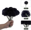 Kimura's Cabin 20Pcs Black Fake Ball Flowers Artificial Silk Chrysanthemums Faux Mums Flower Bouquets for Halloween Home Festive Party Decor Kitchen Table Centerpiece(Black) by CozyNest Decor