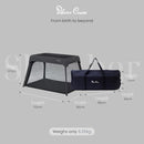 Silver Cross Sleep & Go 3 in 1 Travel Crib - Converts Newborn Bassinet, Crib to Playard - Portable, Lightweight, Easy to Pack with Comfortable Mattress for Infants to Toddlers - Carbon (Sustainable) by TinyTreasures Baby Boutique