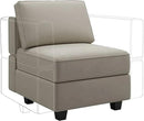 Belffin Modular Sofa Middle Module with Storage Accent Armless Chair for Modular Sectional Sofa Couch Velvet Grey by CozyNest Decor