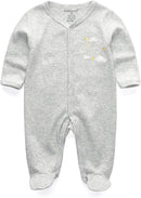 Kiddiezoom Baby and Toddler Boys'Snug Fit Footed One-Piece Romper Jumpsuit Cotton Cotton Footed Outfit by TinyTreasures Baby Boutique