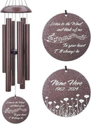 Personalized Sympathy Wind Chime, Memorial Wind Chimes for Loss of Loved One, Bereavement in Memory Wind Chimes, Sympathy Gifts in Memory of Father, Mother or a Loved One by CozyNest Decor