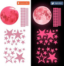 Glow in The Dark Stars and Moon Stickers for Ceiling, Luminous Wall Decals Decor for Bedroom Living Room, 407 dots + 27 Stars + 30cm Moon by CozyNest Decor