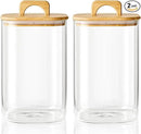 Sweejar 4 qt Large Jars with Bamboo Lids, 1 Gallon Glass Candy Jar with Lid, Sugar/Flour Storage Containers, 128 oz Big Glass Canisters with Airtight Lid, 2 Pack by CozyNest Decor