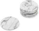 Fox Run 48749 Natural White Polished Marble Stone Coasters, Set of 6