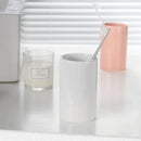White Ceramic Toothbrush Holder, Tumbler Cups Reusable Toothbrush Mouthwash Cup,Makeup Brush Holder, Bathroom Counter Organizer(300ml) by CozyNest Decor