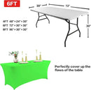 IVAPUPU 2 Pack 8FT Table Cloth for Rectangular Fitted Events Stretch Green Table Covers Washable Spandex Tablecloth Protector for Party, Wedding, Cocktail, Banquet, Festival by CozyNest Decor