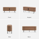 mopio Quin TV Stand, Mid Century Modern for 55/60/65 inch TV, Farmhouse TV Stand, Entertainment Center with Storage, TV and Media Console for Living Room (Walnut, 59" Tambour) by CozyNest Decor