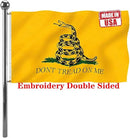 Jayus 340D Embroidered Gadsden Snake Flag 3x5 Outdoor- 2Ply Double Sided Nylon Dont Tread On Me Garden Flags Banners- Libertarian Garden Flag with Vivid Powerful Snake by GreenHaven Gardens