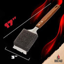 BBQ-AID Bristle Free Grill Brush and Scraper for Barbecue - Extended Large Wooden Handle With Replaceable Head - No Scratch BBQ Cleaning Accessories for Outdoor Grills by GreenHaven Gardens
