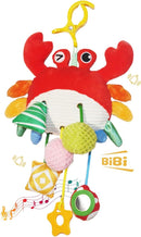 Red Crab Baby Toy - Clip-On Hanging Sensory Toy for Car Seat, Stroller, Gym with Squeaker, Crinkle, Rattle, Mirror & Teether | Soft Plush 0-12 Months Infant Developmental Toy for Tummy Time (Red) by TinyTreasures Baby Boutique
