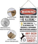 Warning Signs, Funny Hunting Sign Wall Decor, Baiting Deer Is Illegal Sign, Decorative Wood Hanging Wood Plaque, Man Cave Bar Cabin Decor, Pub Decor, Farmhouse Wall Decor for Coffee & Bar by CozyNest Decor