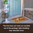 KANKUN Coco Coir Door Mat with Heavy Duty Backing, Welcome Doormat (17" x 30"), Doormat Entrance (Wipe Your Paws) by CozyNest Decor