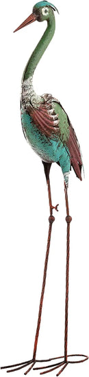 Alpine Corporation 40" Tall Outdoor Rustic Metal Crane Statue Yard Art Decoration by CozyNest Decor
