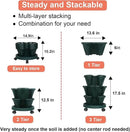 Vertical Planter 3 Tier Stackable Planters Garden Planters Strawberry Herb Flower and Vegetable Planter Indoor Outdoor Gardening Pots with Removable Wheels and Tools by CozyNest Decor