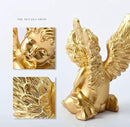 orenm 2 Pack Resin Cherubs Gold Angel Statue Figurine, Garden Sleeping Cherub Statue Sculpture Indoor Outdoor Home Decoration, Cute Adorable Angle Sculpture Memorial Statue(4" Height) (Gold) by GreenHaven Gardens