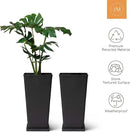 La Jolíe Muse Tall Planters 20 Inch, Flower Pot Pack 2, Patio Deck Indoor Outdoor Garden Tree Planters (Black) by CozyNest Decor