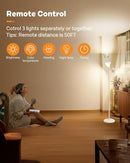 White Floor Lamp, 36W Modern Dimmable Standing Lamp 2700-6500K, 3 Rotatable LED Lights Reading Tall Lamp, Touch & Remote Control Floor Lamps for Living Room Bedroom Office by CozyNest Decor
