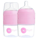 PopYum 5 oz Pink Anti-Colic Formula Making/Mixing/Dispenser Baby Bottles, 2-Pack with
