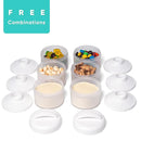 Termichy Stackable Formula Dispenser Portable Milk Powder Container, 2 Pack, White by TinyTreasures Baby Boutique
