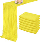 6 Pack Yellow Cheesecloth Table Runner 20 x 120 Inch Long Rustic Gauze Cheese Cloth Table Runner for Wedding 10FT Bridal Baby Shower Table Decorations Boho Fabric Sheer Birthday Party Table Decor by CozyNest Decor