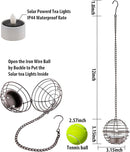 Solar Hanging Lanterns Outdoor Waterproof, Rust Iron Ball Candle Holder with Flickering Solar Powered Tea Lights, Perfect Chargeable Solar Lights for Backyard Patio Garden Fence Tree Decoration-4Pack by GreenHaven Gardens