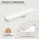 Fun Memories Picture Ledge Shelves Set of 2, 32 Inch Rustic Wall Mounted Floating Shelves with Lip for Home Storage and Décor in Bathroom, Kitchen, Nursery, Bedroom, Living Room, White by CozyNest Decor