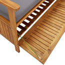 vidaXL Patio Storage Bench 47.2", Solid Acacia Wood, Dark Gray Cushion, Ample Storage Compartment, Rustic Style, Home and Garden Furniture by CozyNest Decor