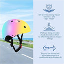 Color Gradient Adjustable Kids' Helmet with Knee & Elbow Pads Set | Multi-Sport Safety Gear for Boys & Girls Ages 5-14 | Skateboarding, Scooters, Roller & Inline Skating, Longboarding by TinyTreasures Baby Boutique