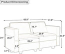 Belffin Modular Loveseat Sofa Couch with Storage Seats Velvet 2 Seater Love Seats for Small Spaces Grey by CozyNest Decor
