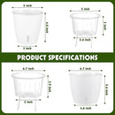 Self Watering Pots for Indoor Plants, 6-Pack 5'' Self Watering Planter with Drainage Holes, Small African Violet Pots with Water Indicator, Clear Wick Orchid Pot, White by CozyNest Decor