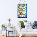 VEWOGARDEN Hummingbird Stained Glass Window Hangings, Bird Suncatcher Panel with Metal Chain for Windows Decor Indoor Outdoor (W10xH15 inch) by GreenHaven Gardens