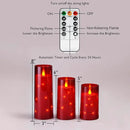 Homemory 9 Pcs Flameless Candles with Embedded Star String Fairy Lights, Battery Operated Candles, LED Candle, Fake Candles with Remote Control and Timer (Red) by CozyNest Decor