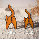 Orange Cat Stained Glass Suncatcher for Window,Funny Cute Cat Decor Stained Glass Window Hanging,Cat Gifts for Cat Lovers,Cat Themed Gifts for Women Friends Girl Kids by GreenHaven Gardens