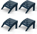 GREENVINES Adirondack-Ottoman | Set of 4 | HDPE Plastic | Outdoor Footrest | All Weather | Foot Rest | Foot Stool | Blue | for Adirondack Chair | for Patio Backyard Pool by CozyNest Decor