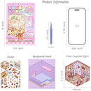 20 Sets DIY 3D Sticker Scenes for Adults with Tweezer, Kawaii 3D House Miniature Sticker Therapy, Make Your Own Mini Room Scene Collection Book for Adult Kids Relief Stress Pass The Time by TinyTreasures Baby Boutique