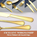 40 Pcs Gold Silverware Set for 8 with Simple Striped Handle Design, Food Grade Stainless Steel Flatware Set, Eating Utensils Sets Include Fork/Knife/Spoon, Cutlery Set, Dishwasher Safe by CozyNest Decor