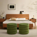 ONEVOG Round Storage Ottoman, 20" Small Ottomans Table with Removable Lid, Velvet Fabric Soft Footrest Stool for Couch, Upholstered Stuffed Circle Seat for Livingroom/Bedroom/Dorm/Vanity, Olive Green by CozyNest Decor